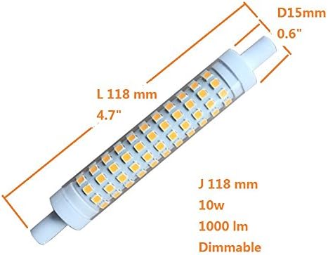 qlee LED R7S J118 10 W Ampul 100 w Halojen Yedek Ampuller Kısılabilir 118mm Gün ışığı 6000 k 110 v 120 V 1000LM J