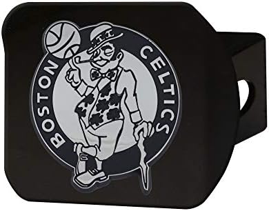 FANMATS tarafından 3D Gri Takım Logolu Boston Celtics Siyah Metal Bağlantı Kapağı-Benzersiz Yuvarlak Kalıplı Tasarım-Kamyon,