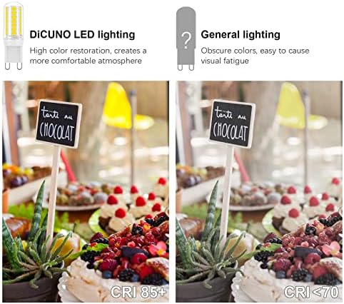 DıCUNO G9 LED Ampul Kısılabilir, 4W 40W Halojen Eşdeğeri 5000k Gün ışığı Beyazı, Avize Ampulleri T4 G9 Bi Pin Tabanı,