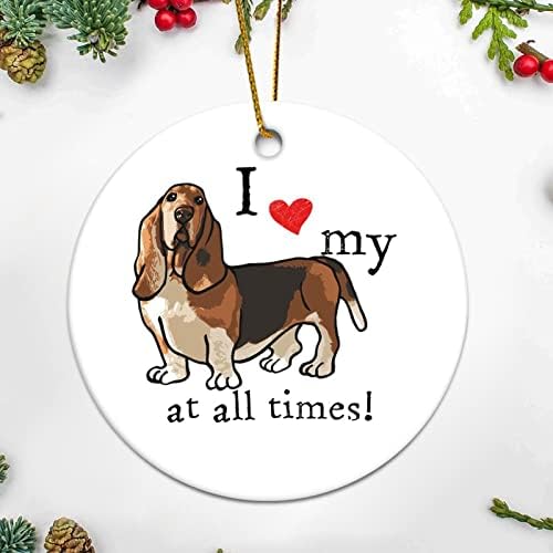 Anıt Kolye Noel Süsleri Köpeklerimi her Zaman Seviyorum Basset Hound evcil Köpek Irkları Noel Hatıra Kolye Süslemeleri