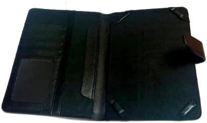 Navitech Hakiki Siyah Napa Deri Flip Açık 7 İnç Kitap Stil Taşıma Çantası/Kapak ile Uyumlu Archos 70 (Değil Archos