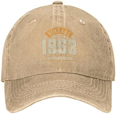 Vintage 1963 kovboy şapkası Erkekler için Ayarlanabilir kovboy şapkası 60th doğum günü hediyesi Şapkalar Kadınlar
