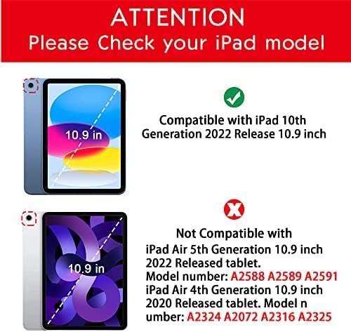 AıGoZhe iPad 10th Nesil 2022 Kılıf 10.9 inç, 360 Derece Dönen Kristal Berraklığında Arka Kapak + kalemlik, Hafif