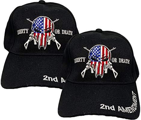 Siyah ördek Marka Özgürlük Veya Ölüm 2. değişiklik Vatansever kafatası işlemeli beyzbol şapkası
