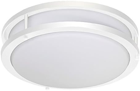 Jesco Aydınlatma CM403S-30wH 3000 K Çağdaş Yuvarlak LED tavan armatürü Cam Gölge, Beyaz, 12