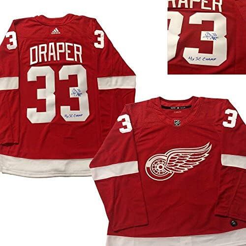 KRİS DRAPER İmzalı ve Yazılı Detroit Red Wings Kırmızı Adidas PRO Forması - 4x SC İmzalı NHL Formaları