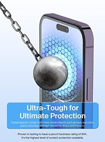 Belkin Temperli Cam Ekran Koruyucu-iPhone 14 Pro Ekran Koruyucu - Kolay Hizalama için Birlikte Verilen Kılavuz Çıkartmalar-9H