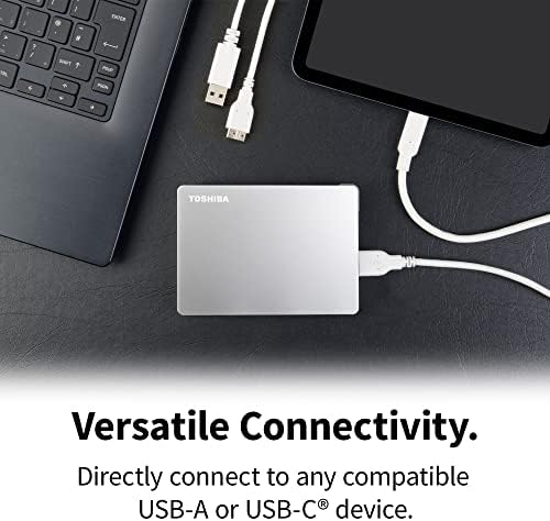 Mac, Windows PC ve Tablet kullanımı için Toshiba 4 TB Canvio Flex Taşınabilir Harici Sabit Disk, Çoğu USB-C ve USB-A