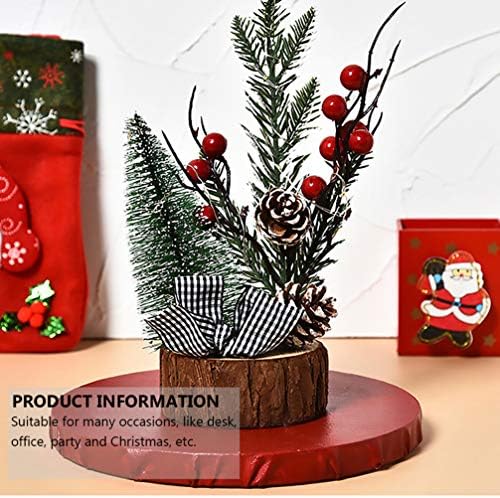 BESTOYARD yılbaşı dekoru 2 Adet Noel ışıklı LED Ağaç Mini Masa Masaüstü Yapay Noel ağaç dekor ile suni çam kozalağı