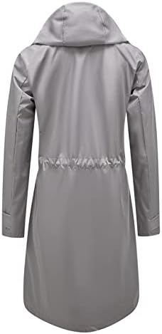 NaRHbrg Siper Ceketler Yağmur Ceket kadın Gevşek Çizgili Uzun Kapşonlu Artı Boyutu Zarif Rüzgarlık Rahat Ceket