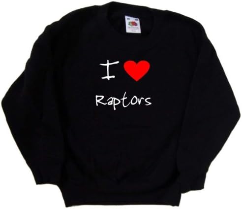 I Love Heart Raptors Siyah Çocuk Sweatshirt