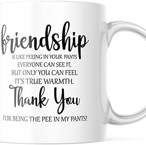 Komik Dostluk Kupası. Arkadaşlık Pantolonunu İşemek Gibidir 11OZ Kahve Fincanı M710,Beyaz