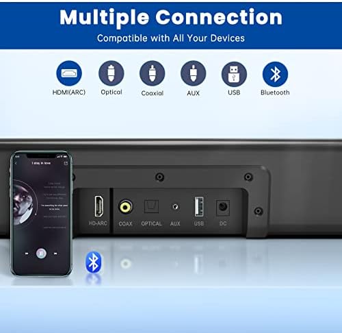 TV, PC, Oyun, Monitör için BESTİSAN Ses Çubukları, Bluetooth 5.0/HDMI ARC/Optik/Koaksiyel/AUX/USB Disk Bağlantılarına