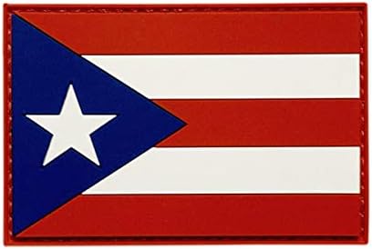 Porto Riko Bayrağı Taktik Yama [3D-PVC Kauçuk-3,0 X 2,0 inç-P11]