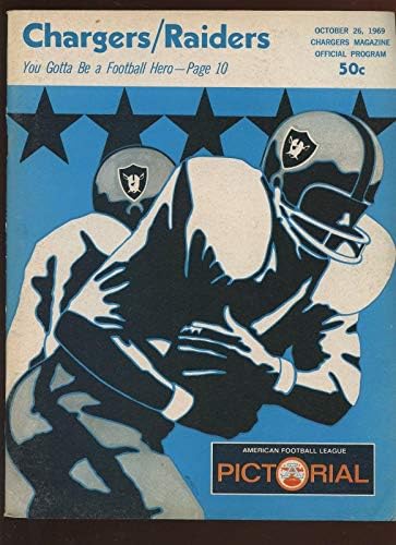 26 Ekim 1969 AFL Programı San Diego Chargers'taki Oakland Raiders EXMT-NFL Programları