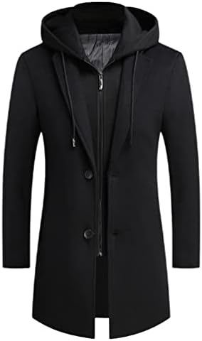 Erkek Yün Ceket Rahat Sıcak kışlık ceketler Erkek Yün Palto Orta Uzunlukta Ceket Yün Palto Tek Göğüslü Parka
