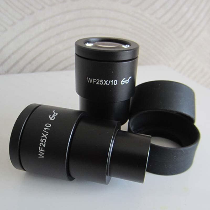 Mikroskop Aksesuarları WF25X 10mm 30mm Stereo Mikroskop Mercek Lens, Kauçuk Göz Kapakları ve Mikrometre Okuma Ölçeği