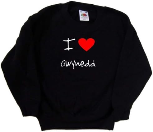 Kalbi Seviyorum Gwynedd Siyah Çocuk Sweatshirt