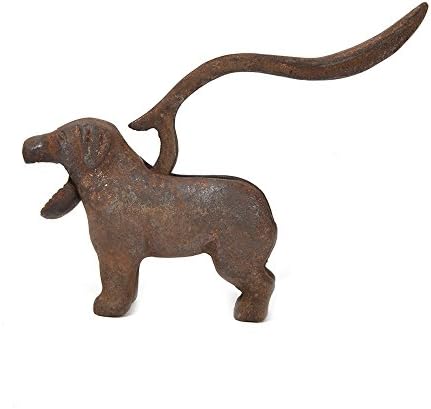 IndianShelf El Yapımı Vintage Demir Eski Demir Fındıkkıran Köpek Boğa Mastiff 1 Paket Hint Mutfak Eşyaları