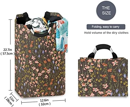Kıgaı katlanabilir çamaşır sepeti Kolları ile Renkli Çiçekler Büyük Su Geçirmez çamaşır sepeti Giysi Oyuncaklar Organizatör