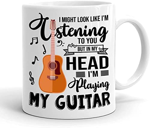 Seni dinliyor gibi Görünebilirim Ama Kafamda Gitarımı Çalıyorum-Gitar Aşığı için en iyi Hediye-Doğum Günü-Noel için