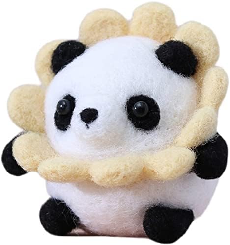 yesyZX WellieSTR Güzel Çiçek Panda İğne Keçe kiti Bebek Yapımı Manuel Yün iğne Keçe Marş Talimat, Keçe Köpük Mat