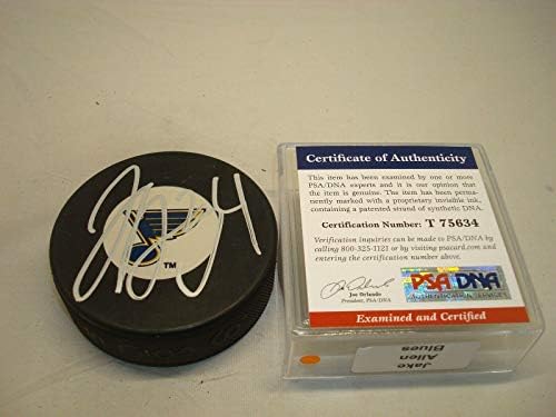 Jake Allen İmzalı St. Louis Blues Hokey Diski İmzalı PSA / DNA COA 1D İmzalı NHL Diskleri