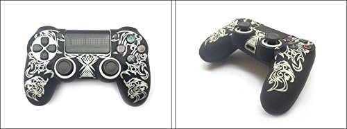 Gametown Silikon Koruyucu Kılıf Kapak Sony Playstation 4 için PS4 Çift Şok 4 Denetleyici Renk Beyaz Siyah
