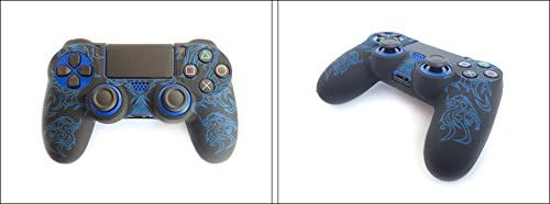 Gametown Silikon Koruyucu Kılıf Kapak Sony Playstation 4 için PS4 Çift Şok 4 Denetleyici Renk Mavi Siyah