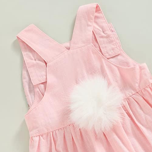 Bebek Kız Paskalya Kıyafet Vintage Onesie Tulum ve Tavşan Kulakları / Yürümeye Başlayan Elbise Kardeş Eşleştirme