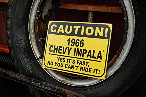 1966 66 Chevy Impala Dikkat Hızlı Araba İşareti, Metal Yenilik İşareti, Adam Mağara Duvar Dekoru, Garaj İşareti-10x14
