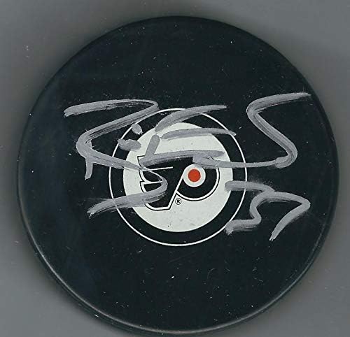 İmzalı BRİAN ELLİOTT Philadelphia Flyers Hokey Diski-İmzalı NHL Diskleri