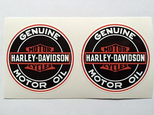 2 Harley Davidson Vintage Stil Motor Yağı Kalıp Kesim Çıkartmaları