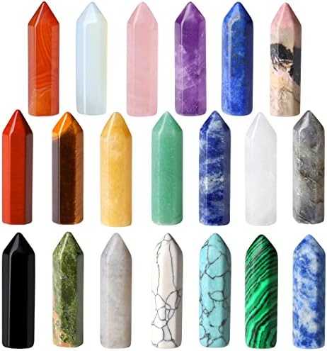 20 ADET Şifa Kristalleri Değneklerini Mini Taşlar Toplu Doğal Cep Kristal Gül Kuvars Ametist Çeşitli Altıgen Cilalı