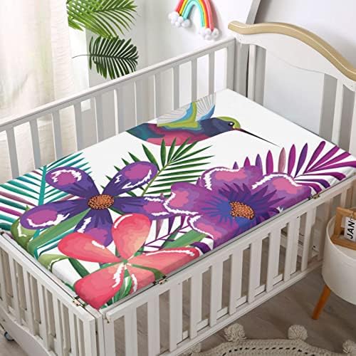 Sinek Kuşu Temalı Mini Beşik Çarşaflar, Taşınabilir Mini Beşik Çarşaflar Bebek Yatağı Yatak Çarşafları-Beşik Yatak