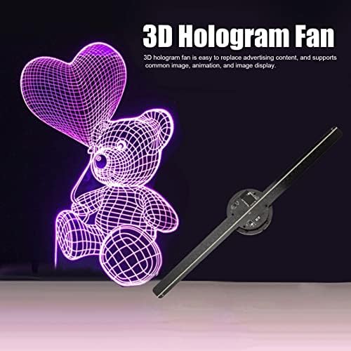 3D Hologram Fan, 42cm 3D Çıplak Göz LED Fan, 224 LED Işıklı Boncuklu Holografik Projeksiyon Reklam Makinesi Ticari