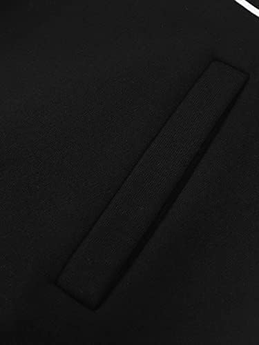 OSHHO Ceketler Kadın - Erkek Mektup Grafik İki Ton kolej ceketi Hoodie Olmadan (Renk: Siyah ve Beyaz, Boyut: X-Large)