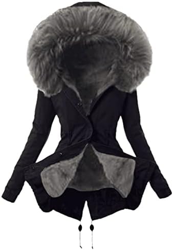 Kadın Sıcak Kış Sıcak Parka Ceket Çıkarılabilir Faux Kürk Hood İle Faux Kürk Ceketler Ceket Giyim
