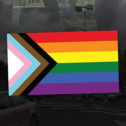 Uygulanabilir Pun İlerleme Gurur Bayrağı LGBTQ POC Transseksüel Bayrağı-Vinil çıkartma 12 inç