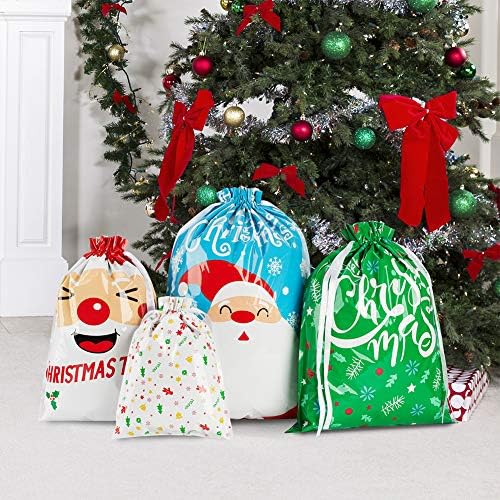 CCINEE Noel İpli Hediye Çantası, Noel Çeşitli Boyut Goody Çanta Santa Calus Hediye Sarma Parti Kaynağı için,30 ADET