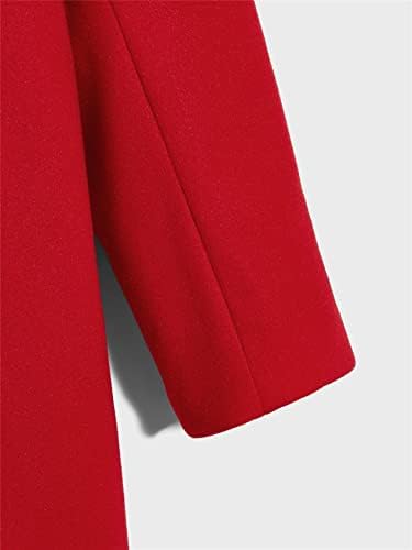 Erkek Ceket Erkekler için Ceketler Erkekler Katı Yaka Boyun Palto (Renk: Kırmızı, Boyut: X-Large)