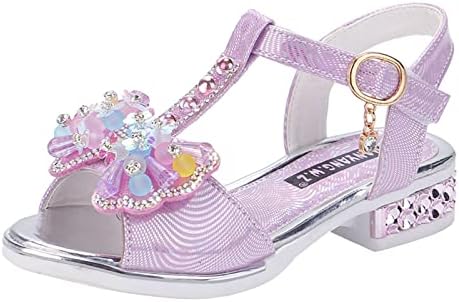 Qvkarw Çocuk Ayakkabı Moda Kalın Tabanı ile Elmas Kelebek Sandalet Yaz Burnu açık Öğrenci Dans Prenses balerin ayakkabıları