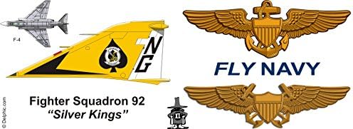 Delphic Güzel Sanatlar VF-92 Gümüş Krallar F-4 Phantom II Kupa (72-75) Ücretsiz kişiselleştirmeli