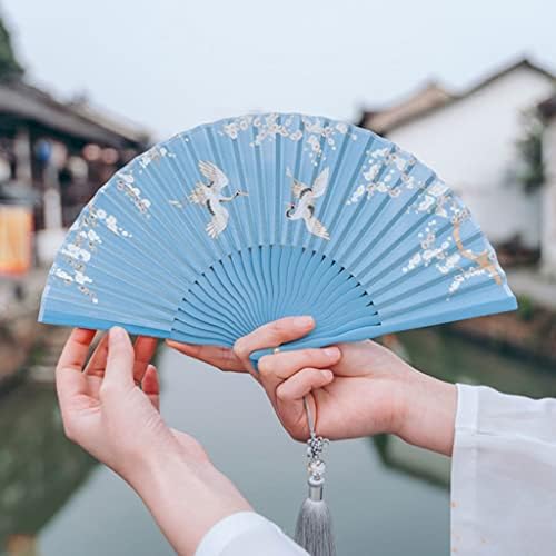 YFSDX yelpaze Saf Renk Fan Çin Antik Stil Ventilatör Boş Boyama Ventilatör Hanfu Performans Sahne Hediye Taşınabilir