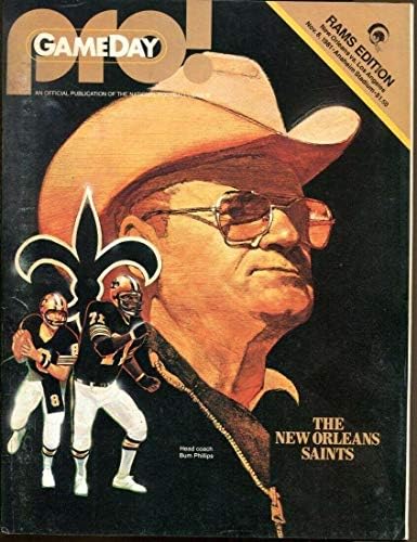1981 Los Angeles Koçları-New Orleans Azizler Programı 11/8 Serseri Phillips 52749b30-NFL Programları