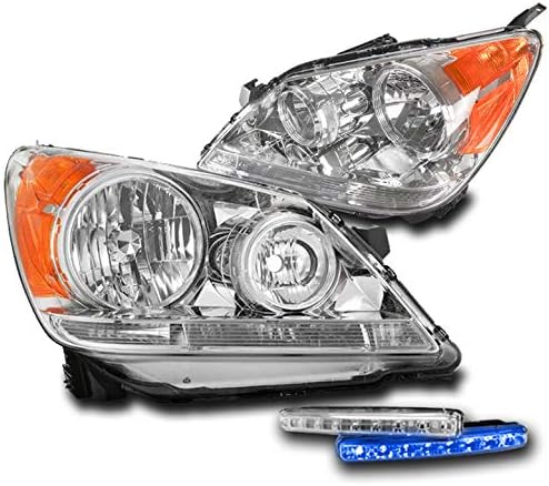 ZMAUTOPARTS yedek krom farlar farlar ile 6 mavi LED DRL ışıkları 2008-2010 Honda Odyssey için