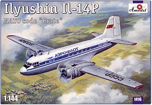 Ilyushin IL - 14P' Sandık ' Sovyet sivil uçağı (Ilyushin tasarım bürosu) 1/144 Amodel 1416