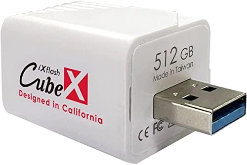 PioData iXflash Küp 128 GB Fotoğraf Depolama Aygıtı Apple MFi Sertifikalı USB Tip A iPhone ve iPad için, otomatik