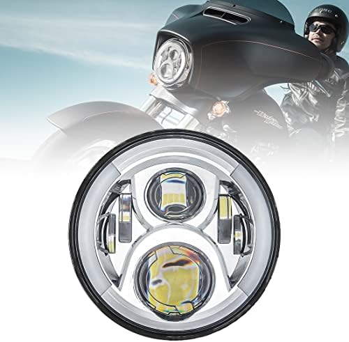 SKTYANTS 7 inç led Far DRL (Sol/Sağ) dönüş sinyal ışıkları için Motosiklet (Siyah)