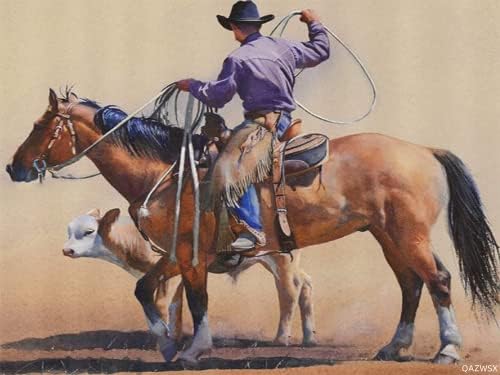 Batı Kovboy Sürme Doğru Günbatımı Vahşi Batı Rodeo Batı Bucking Bronco At, DIY 5D Elmas Boyama Kitleri Yetişkinler